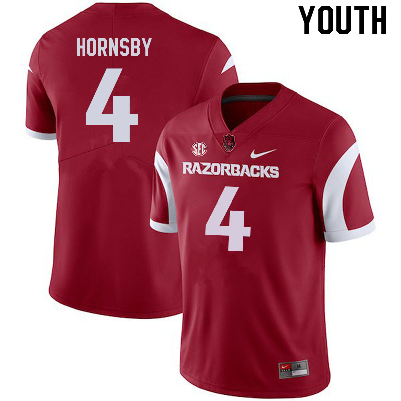 Youth #4 Malik Hornsby Arkansas Razorbacks College Football Jerseys Sale-Cardinal